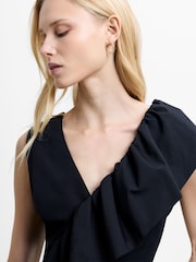 French Connection Era Poplin Asymmetric Frill Mini Dress - Εικόνα 5 από 6