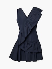 French Connection Era Poplin Asymmetric Frill Mini Dress - Εικόνα 6 από 6