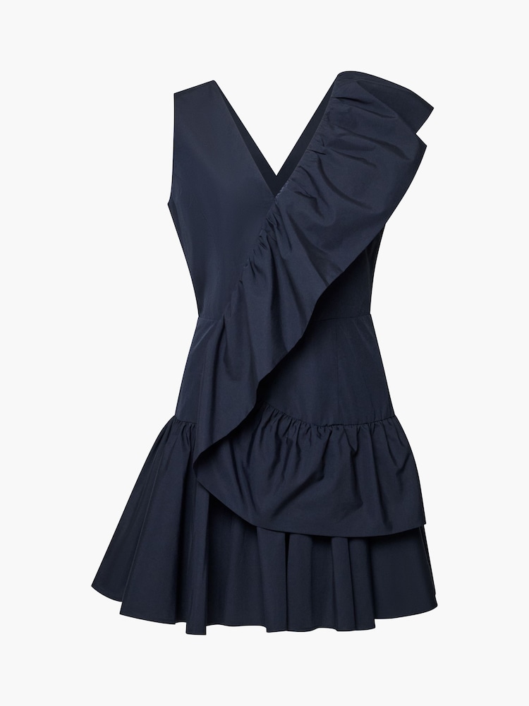 French Connection Era Poplin Asymmetric Frill Mini Dress - Εικόνα 6 από 6