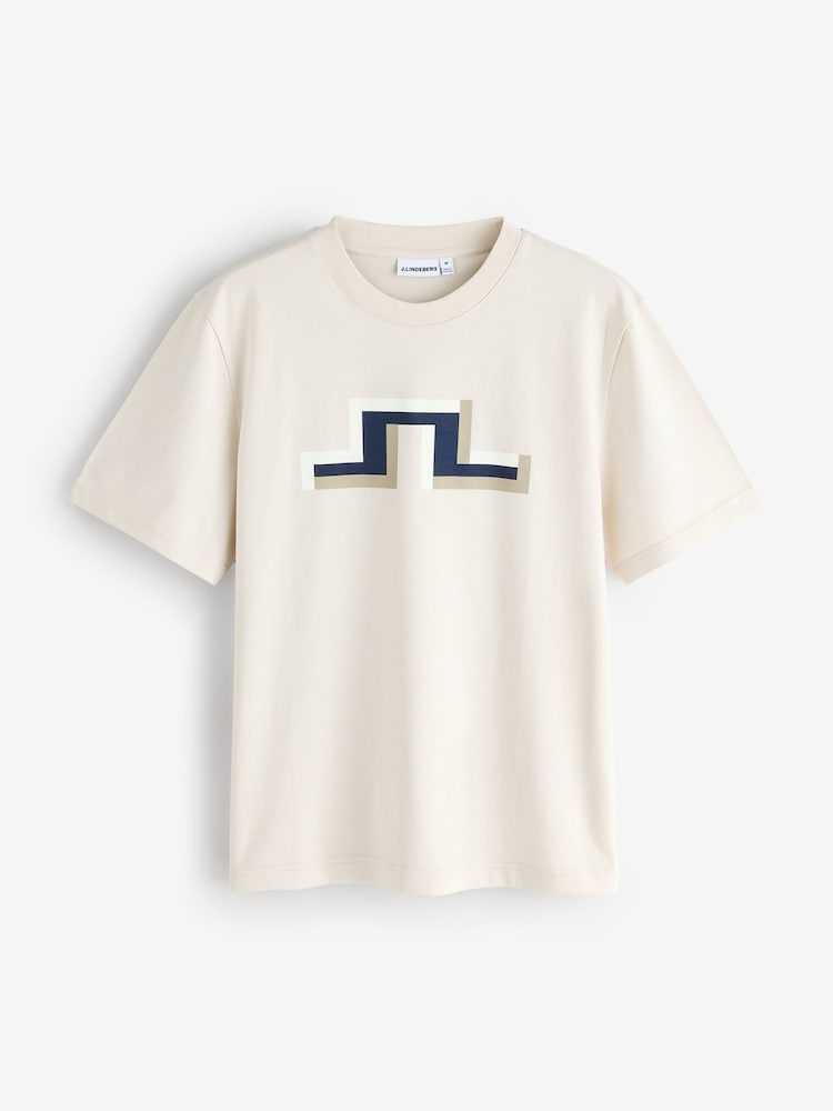 J.Lindeberg Cream Parcie Seasonal T-Shirt - Image 1 of 1 J.Lindeberg Cream Parcie Seasonal T-Shirt - Image 1 of 1