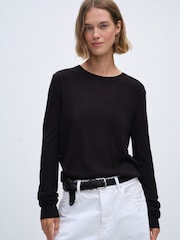 The Set 3 Pack Soft Knit Crew Neck Long Sleeve Jumpers Antique White/Nouvean Navy/Black - Image 1 of 10