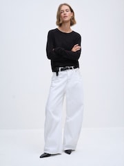 The Set 3 Pack Soft Knit Crew Neck Long Sleeve Jumpers Antique White/Nouvean Navy/Black - Image 4 of 10