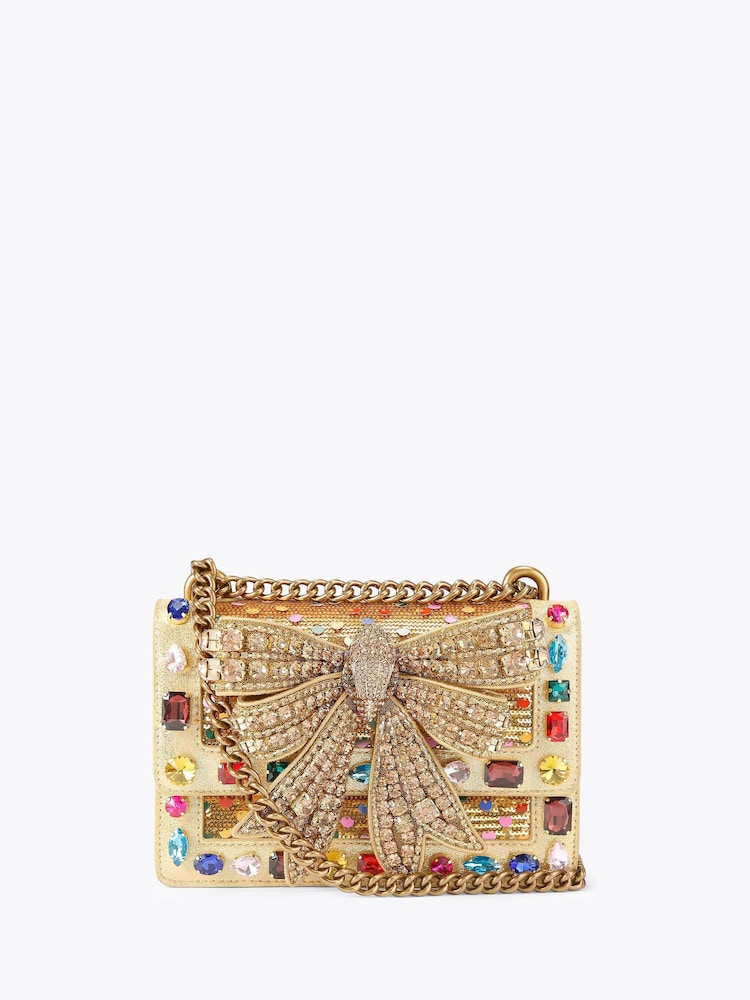 Kurt Geiger London Gold Bow Small Shoreditch Bag - Image 1 of 5