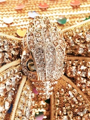 Kurt Geiger London Gold Bow Small Shoreditch Bag - Image 4 of 5