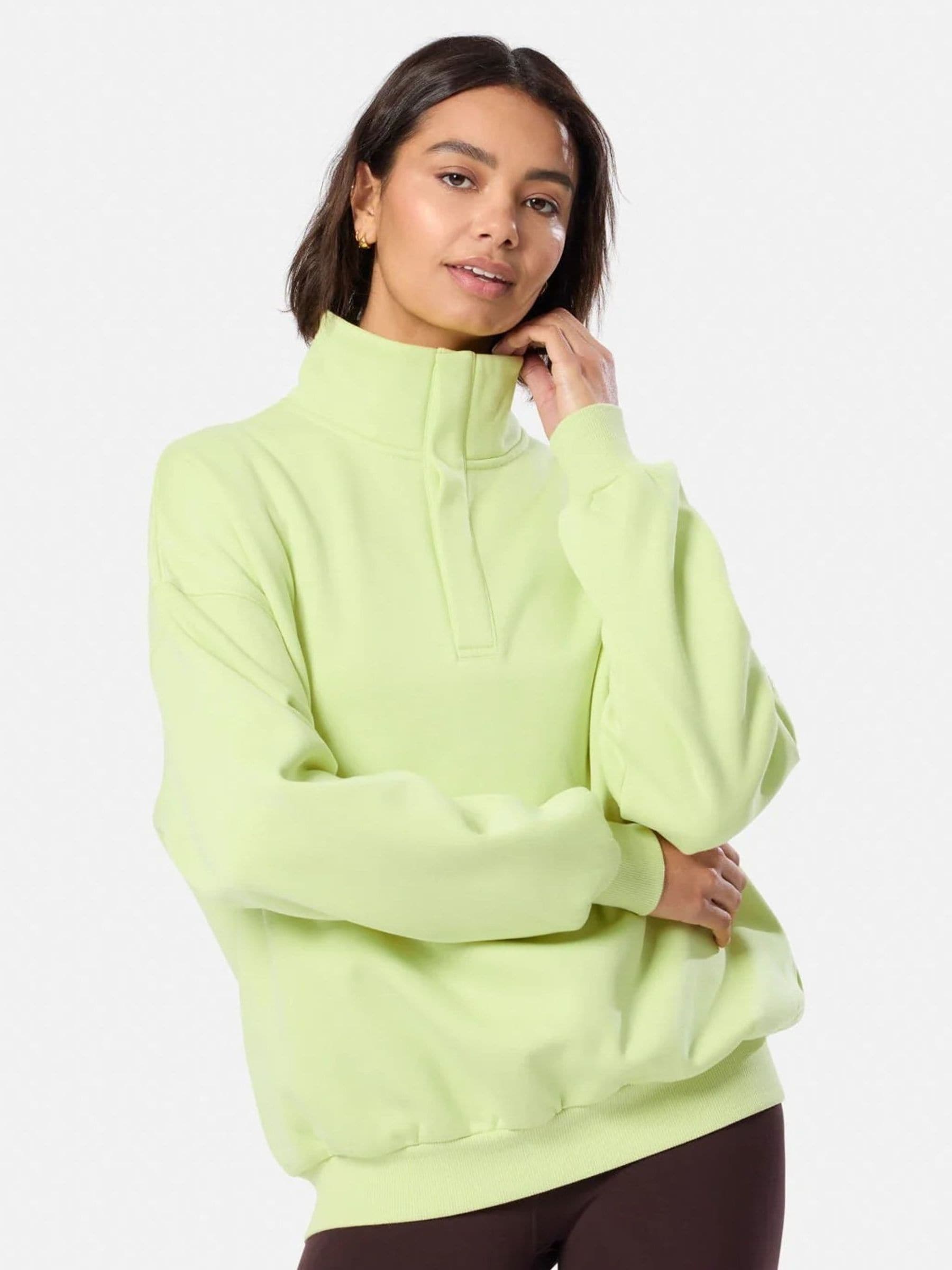 Buy Gym + Coffee Green Sierra Snap Collar Sweatshirt from the Next