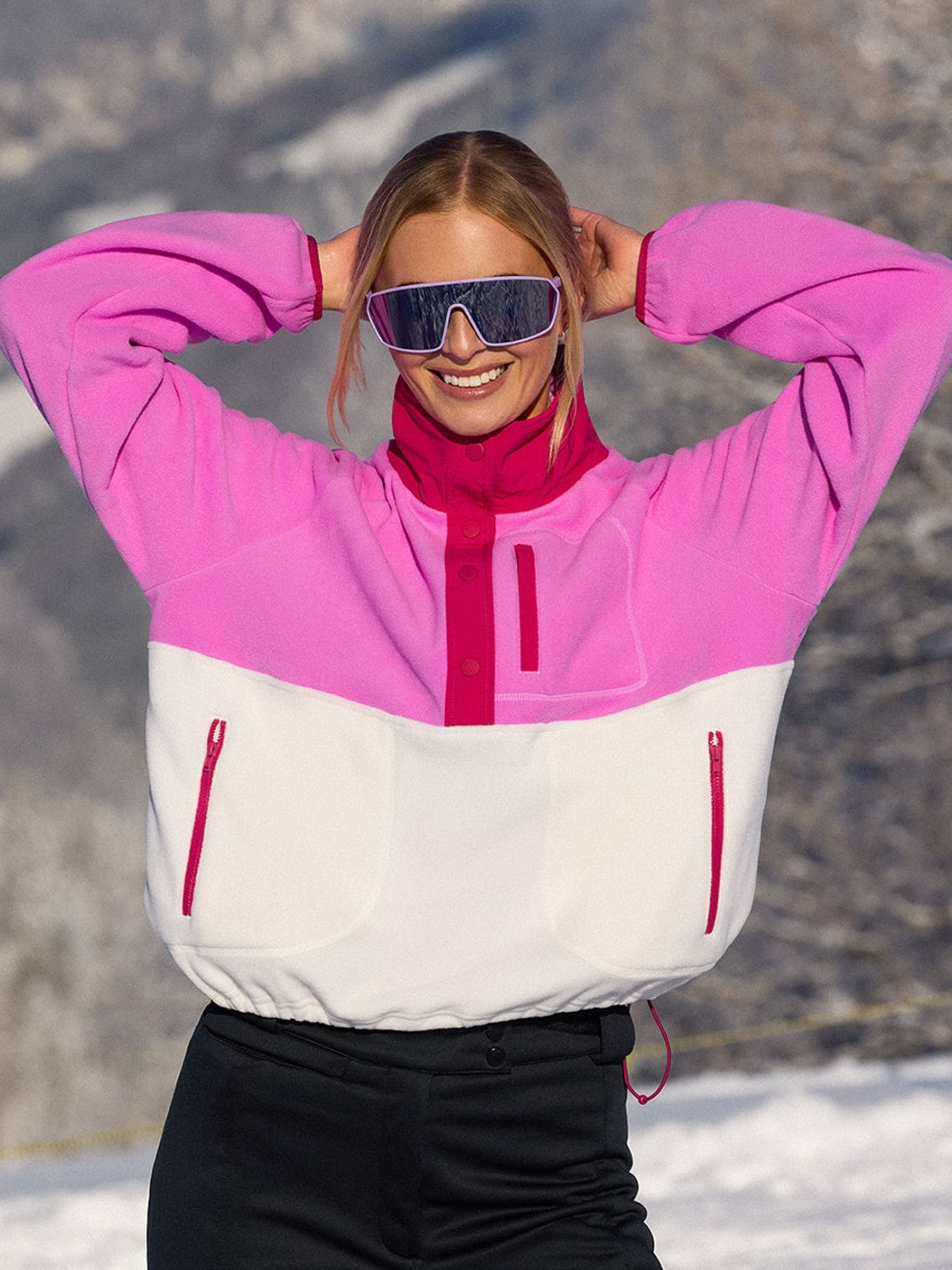 Buy Gym + Coffee Pink Snap Polar Fleece from the Next UK online shop