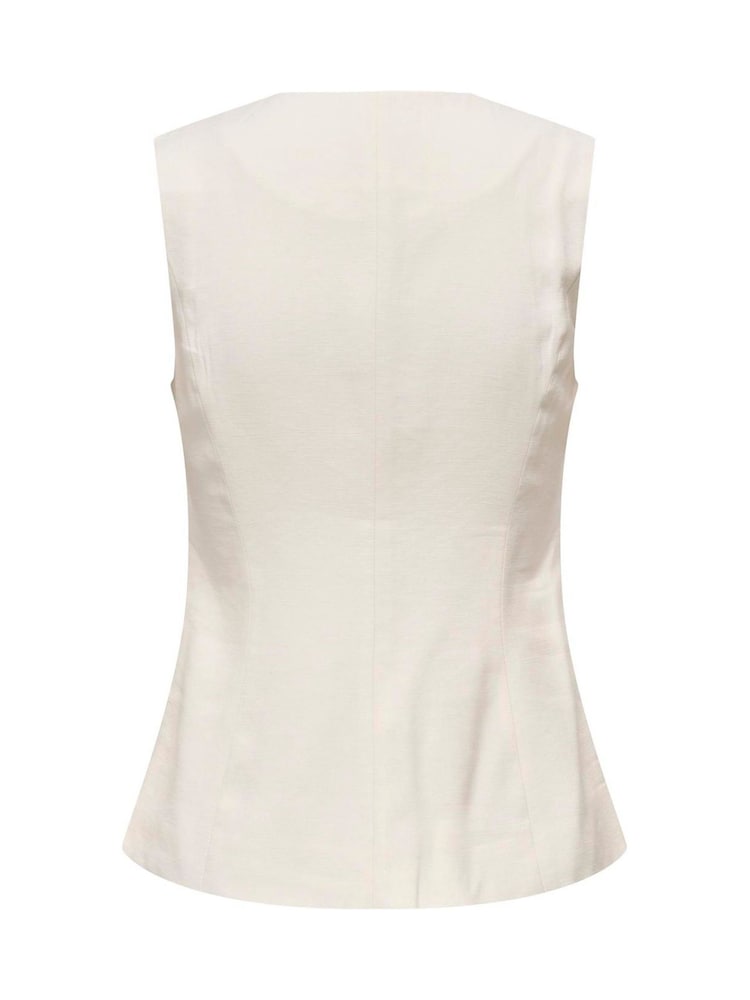 ONLY White V-Neck Button Through Tailored Waistcoat - Image 6 of 6 ONLY White V-Neck Button Through Tailored Waistcoat - Image 6 of 6