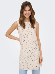 ONLY Cream Polka Dot Sleeveless Short Dress - Image 1 of 6