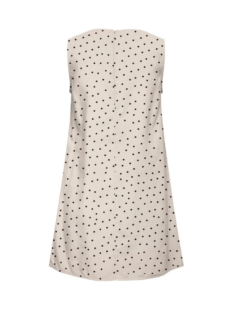 ONLY Cream Polka Dot Sleeveless Short Dress - Image 6 of 6 ONLY Cream Polka Dot Sleeveless Short Dress - Image 6 of 6