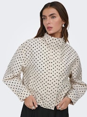 Wit - ONLY Polka Dot Funnel Neck Jacket - Afbeelding 2 van 4