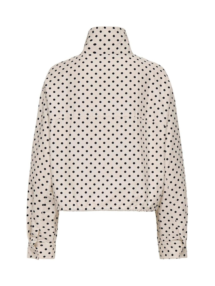 Wit - ONLY Polka Dot Funnel Neck Jacket - Afbeelding 4 van 4 Wit - ONLY Polka Dot Funnel Neck Jacket - Afbeelding 4 van 4
