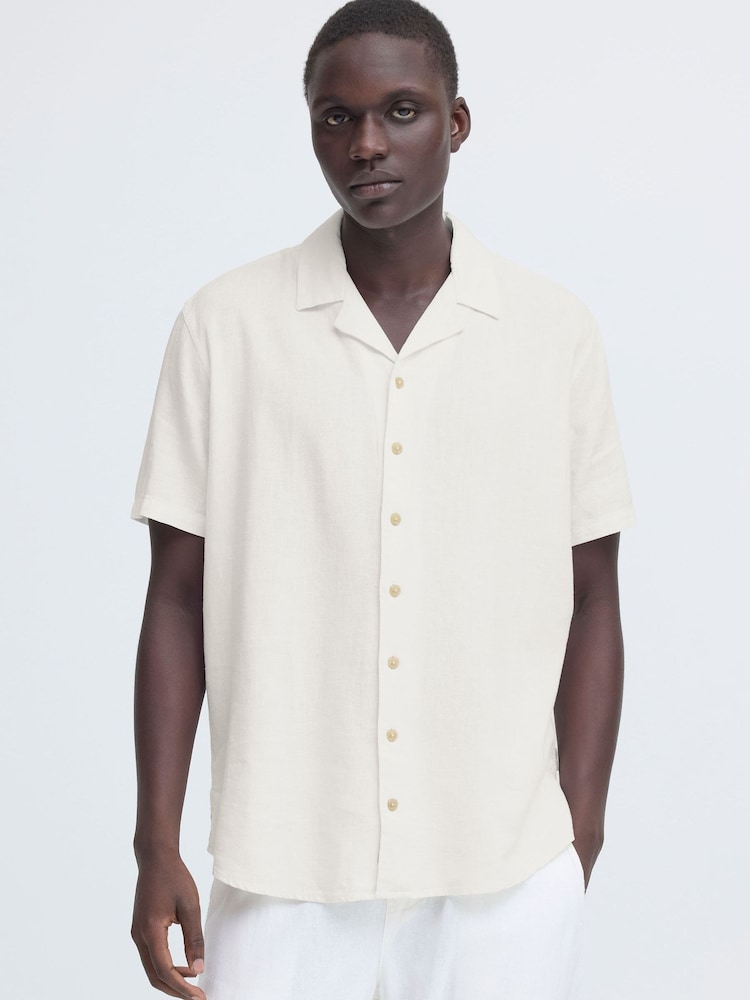 Blend White Bobby Linen Cuba Shirt - Image 1 of 8