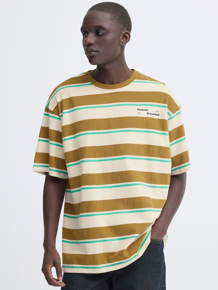 Blend Natural Kyran Stripe T-Shirt - Image 1 of 6