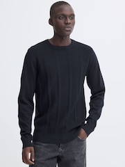 Blend Blue Baron Rib Crew Neck Jumper - Image 1 of 8