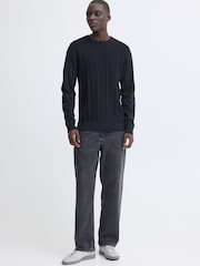 Blend Blue Baron Rib Crew Neck Jumper - Image 3 of 8