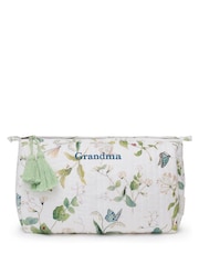 Sophie Allport White Grandma Wild Floral Cotton Wash Bag - Image 2 of 2