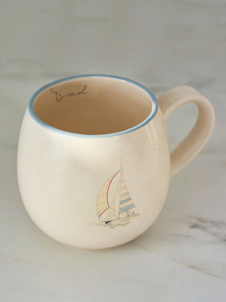 Dad Coastal Boats Stoneware Mug - صورة 1 من 3