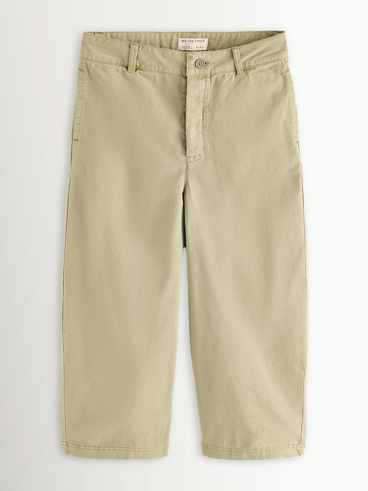 Free People Green Laydown Chino Trousers - Image 1 of 1 Free People Green Laydown Chino Trousers - Image 1 of 1