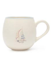 Sophie Allport Natural Grandad Coastal Boats Stoneware Mug - Image 2 of 3