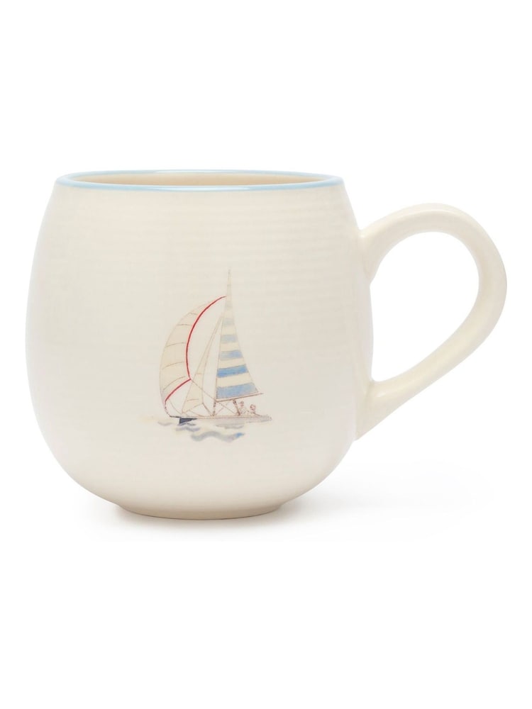 Sophie Allport Natural Grandad Coastal Boats Stoneware Mug - Image 2 of 3