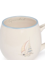 Sophie Allport Natural Grandad Coastal Boats Stoneware Mug - Image 3 of 3