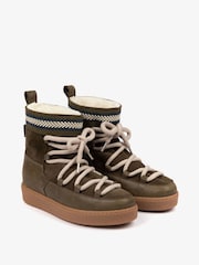Penelope Chilvers Khaki Green Cosmos Suede Winter Boots - Image 2 of 3