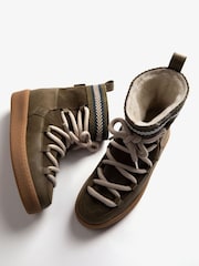 Penelope Chilvers Khaki Green Cosmos Suede Winter Boots - Image 3 of 3