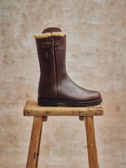 Penelope Chilvers Brown Tassle Detail Leather Lined Mid Calf Boots - Image 1 of 3