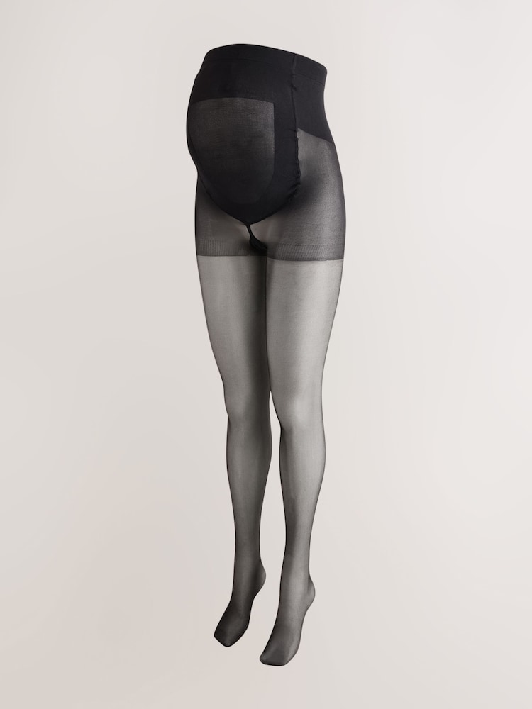 Black 20 Denier Matt Finish Sheer Maternity Tights - Image 1 of 4 Black 20 Denier Matt Finish Sheer Maternity Tights - Image 1 of 4
