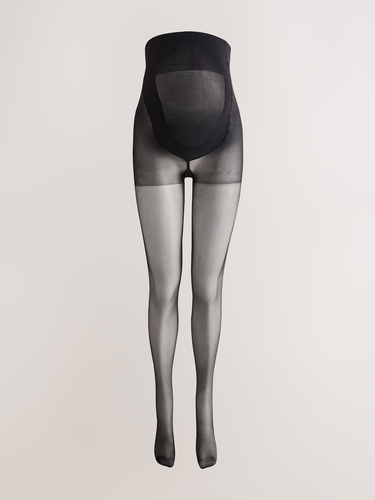 Black 20 Denier Matt Finish Sheer Maternity Tights - Image 2 of 4 Black 20 Denier Matt Finish Sheer Maternity Tights - Image 2 of 4