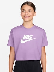 Nike Violet Purple Cropped T-Shirt - Image 1 of 3