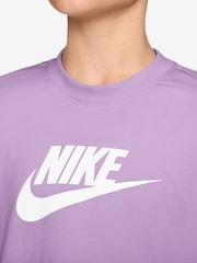 Nike Violet Purple Cropped T-Shirt - Image 3 of 3