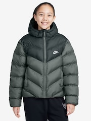 Nike Camo Green Colour Block Puffer Jacket - Image 1 of 3