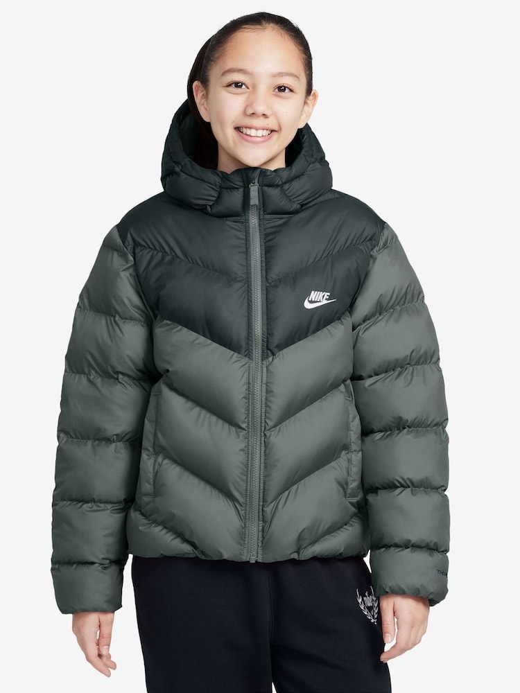 Nike Camo Green Colour Block Puffer Jacket - Image 1 of 3 Nike Camo Green Colour Block Puffer Jacket - Image 1 of 3