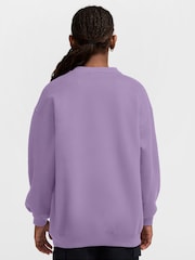 Nike Violet Purple Studio Fleece Oversized Crew-Neck Sweatshirt - Image 2 of 3