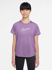 بنفسجي فاتح - تيشرت بكُم قصير بتقنية Dri-FIT من تشكيلة One من Nike - صورة 1 من 3