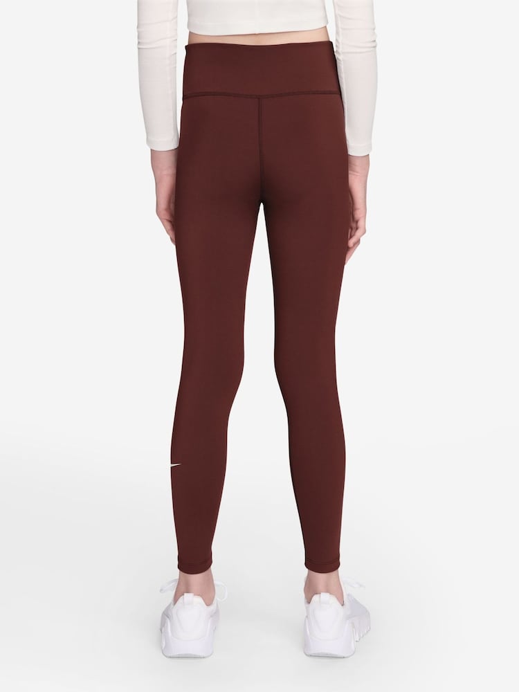 Nike Mystic Date Brown Dri-FIT One Leggings - Image 2 of 3