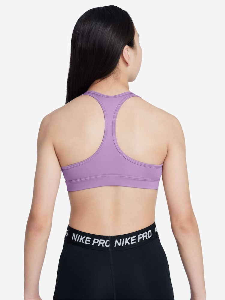 Nike Violet Purple Dri-FIT Swoosh Support Bra - Image 2 of 3 Nike Violet Purple Dri-FIT Swoosh Support Bra - Image 2 of 3