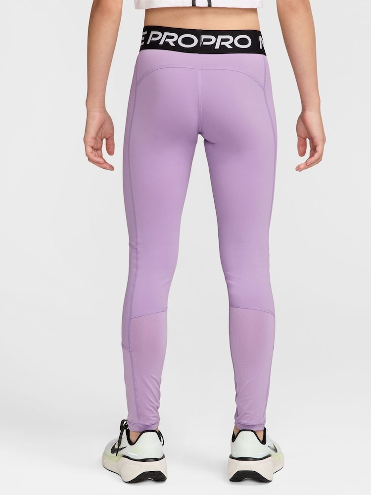 Nike Violet Purple Pro Mid-Rise Leggings - Image 2 of 3