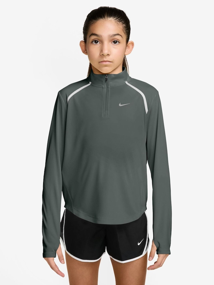 Nike Camo Green Tempo Dri-FIT Long-Sleeve Half-Zip Top - Image 1 of 4