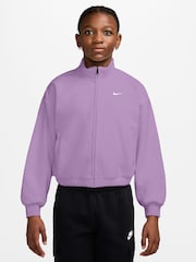 Nike Violet Purple Sportswear Fleece Long-Sleeve Jacket - Image 1 of 3