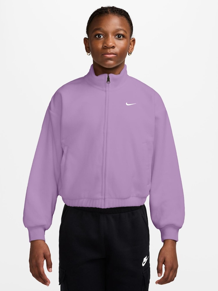 Nike Violet Purple Sportswear Fleece Long-Sleeve Jacket - Image 1 of 3