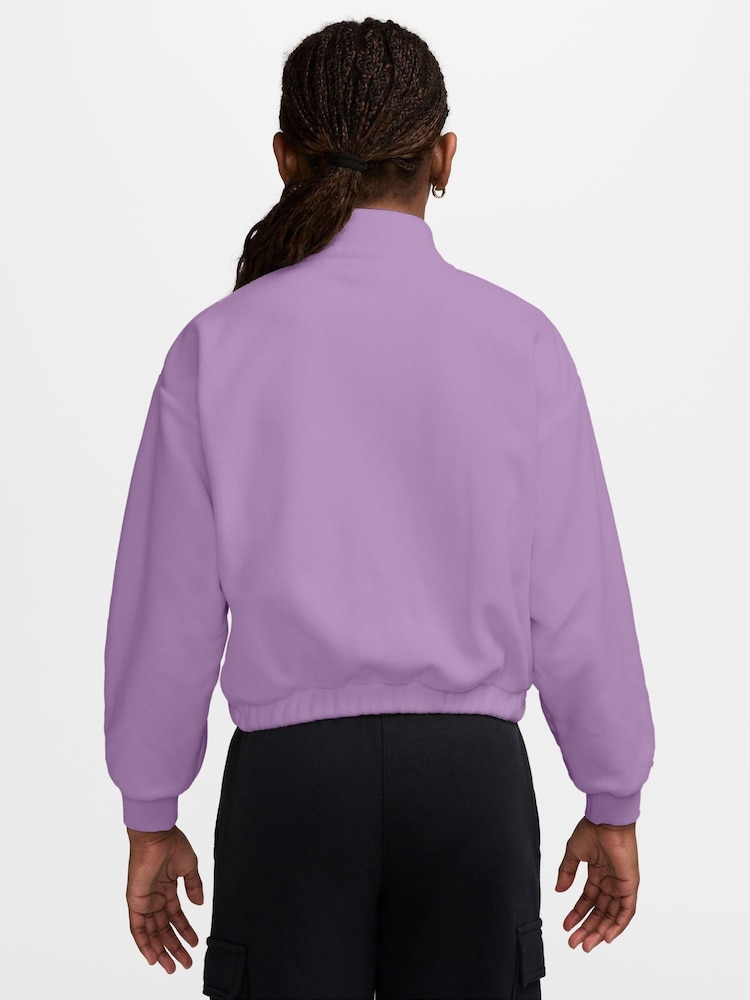 Nike Violet Purple Sportswear Fleece Long-Sleeve Jacket - Image 2 of 3