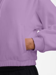 Nike Violet Purple Sportswear Fleece Long-Sleeve Jacket - Image 3 of 3