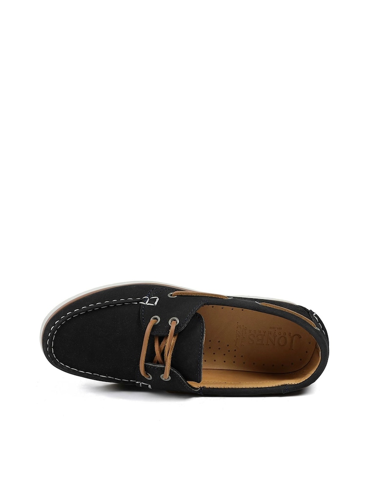 Jones Bootmaker Navy Patrizia Leather Boat Shoes - Image 5 of 5