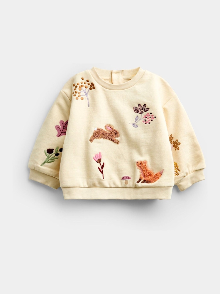 JoJo Maman Bébé Cream Woodland Sweatshirt & Leggings Set - Image 2 of 6 JoJo Maman Bébé Cream Woodland Sweatshirt & Leggings Set - Image 2 of 6