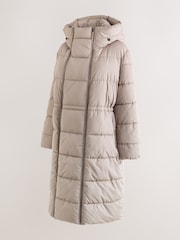 灰色 - Maternity Shower Resistant Hooded Long Wadded Coat - 圖片 1，共 4
