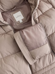 灰色 - Maternity Shower Resistant Hooded Long Wadded Coat - 圖片 3，共 4