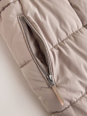 灰色 - Maternity Shower Resistant Hooded Long Wadded Coat - 圖片 4，共 4
