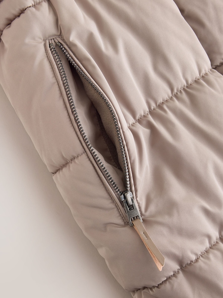 灰色 - Maternity Shower Resistant Hooded Long Wadded Coat - 圖片 4，共 4